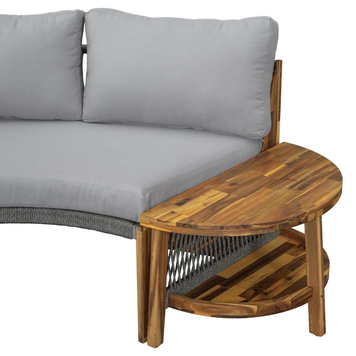 6 - Person Outdoor Sectional with Cushions and Coffee Table - Furniture Home Direct