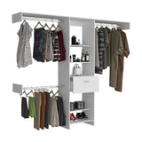 Closet System With Five Shelves Drawer Rods Bedroom White - Furniture Home Direct