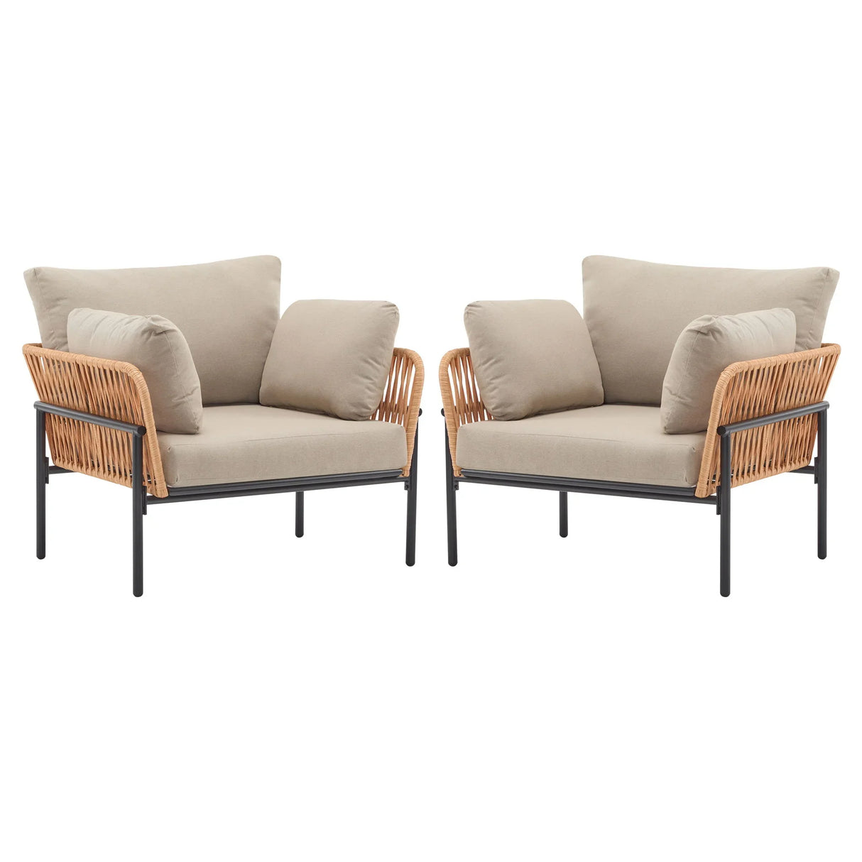 Rope Lounge Chair With Cushions For Modern Spaces