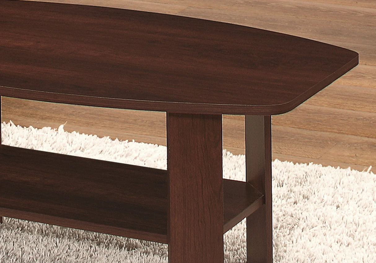Table Set: Coffee, End, Side, Accent, Living Room, Transitional (Set of 3) - Cherry - Furniture Home Direct