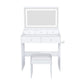 Modern Makeup Vanity Set With Power Outlet, Hair Dryer Holder, And Adjustable Lighting - Furniture Home Direct