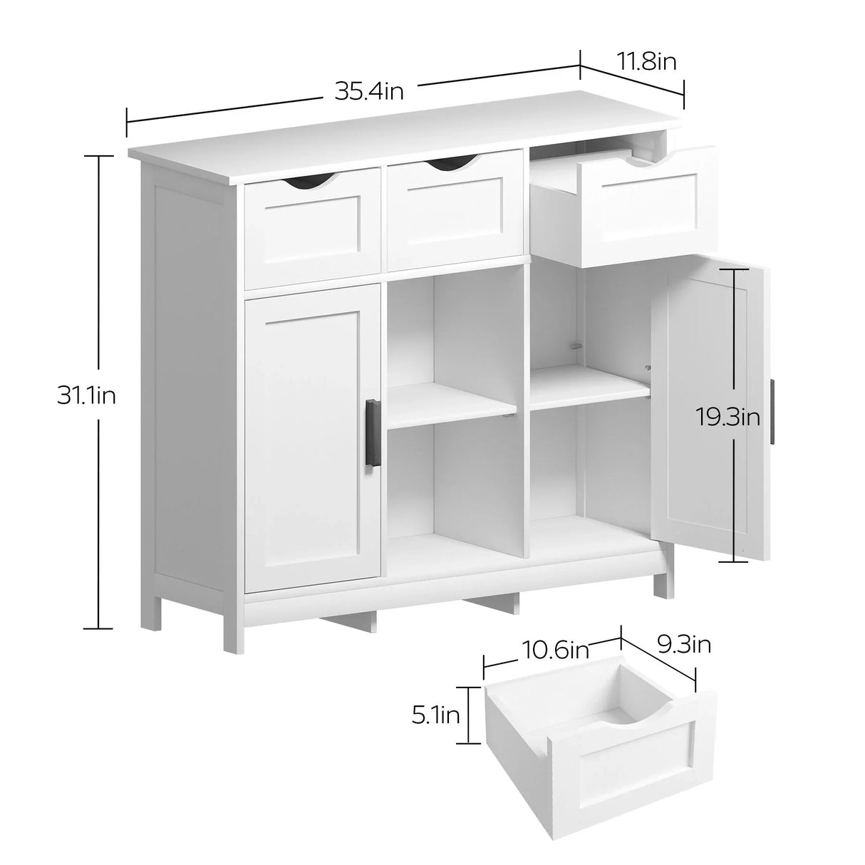 Storage Cabinets, Wooden Floor Cabinet, With Drawers And Shelves Storage Cabinets, Accent Cabinet For Living Room, Bedroom, Bathroom Furniture Home Decor - Furniture Home Direct