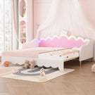 Extending Daybed With LED Lights, Modern Upholstered Princess Daybed With Crown Headboard - Furniture Home Direct