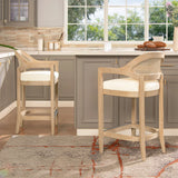 Americana - Mid-Century Modern Cane Back Counter Stool - Furniture Home Direct