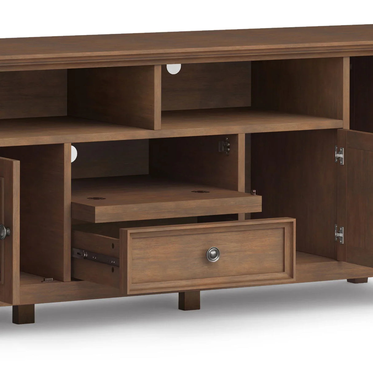 Amherst - Wide TV Media Stand - Rustic Natural Aged Brown - Furniture Home Direct