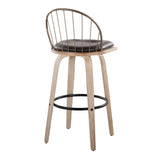 Riley - Industrial / Urban Fixed Height Barstool With Swivel With Removable Cushion (Set of 2) - Furniture Home Direct