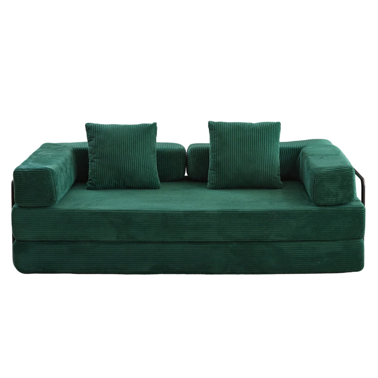 Floor Couch, Convertible Floor Sofa Bed With Pillow Back Support Armrest - Furniture Home Direct