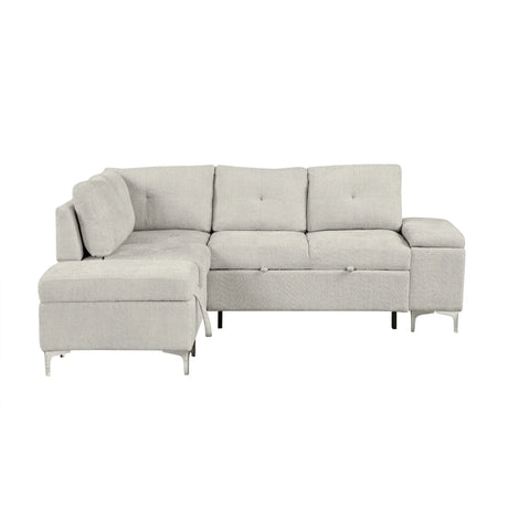 Versatile L Shaped Sofa Bed With Storage, Cup Holders, USB Ports Chenille - Furniture Home Direct