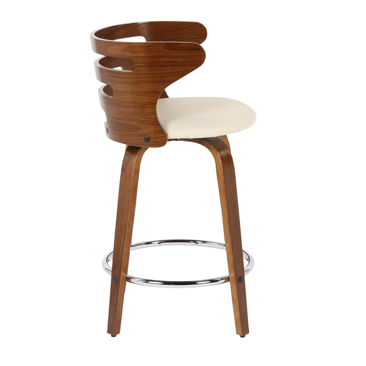 Cosini - Mid Century Modern Fixed Height Counter Stool With Footrest With Swivel (Set of 2) - Furniture Home Direct
