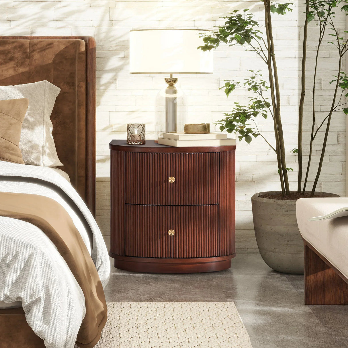 Valentine - 2 Drawer Storage Side Table - Furniture Home Direct