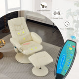 Recliner Chair With Ottoman, 360° Swivel Massage Lounge Chair With 5-Point Vibration & Heated Seat - Furniture Home Direct