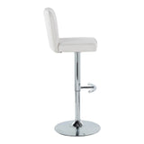 Henry - Contemporary Adjustable Barstool With Swivel & Rounded T Footrest (Set of 2) - Furniture Home Direct