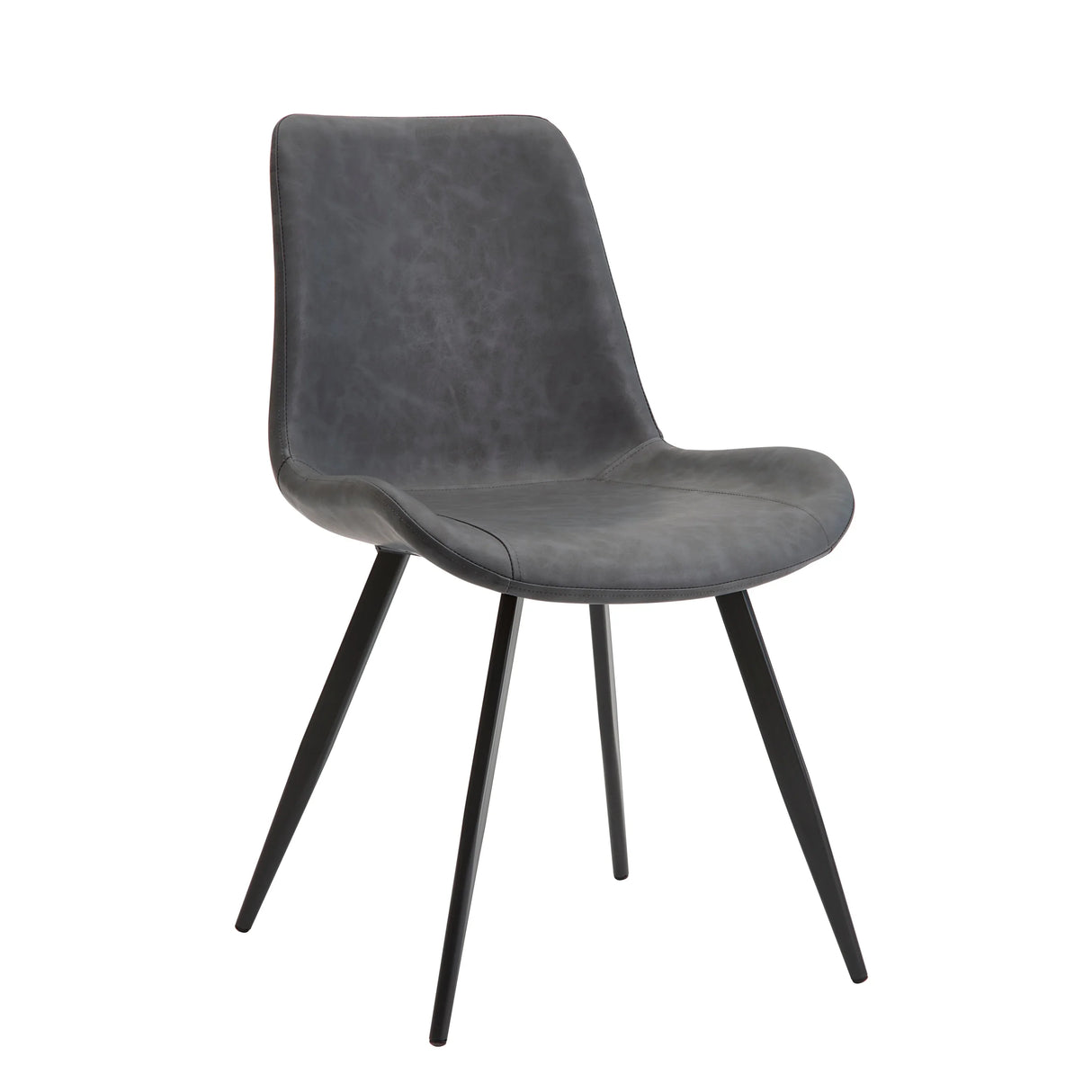 Dining Set Marble Look Table Faux Leather Chairs Gray - Furniture Home Direct