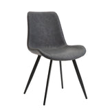 Dining Set Marble Look Table Faux Leather Chairs Gray - Furniture Home Direct