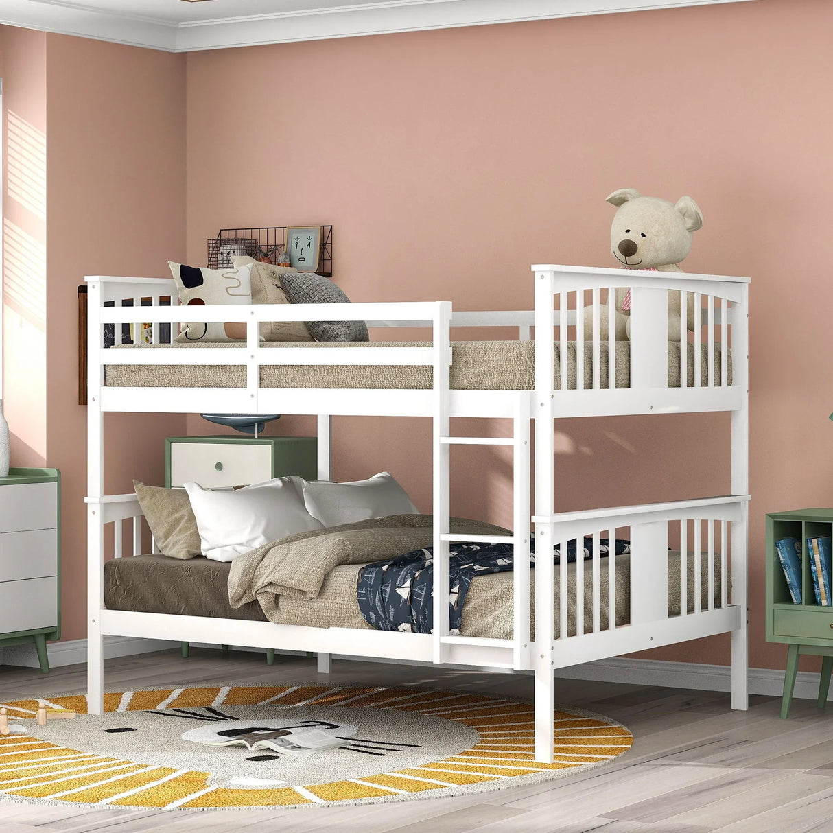 Bunk Bed With Ladder For Bedroom, Guest Room Furniture - Furniture Home Direct