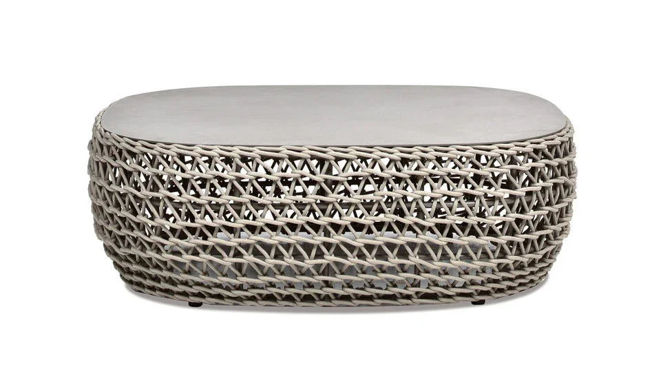 Willow - Oval Woven Patio Coffee Table, Wicker Frame - Furniture Home Direct