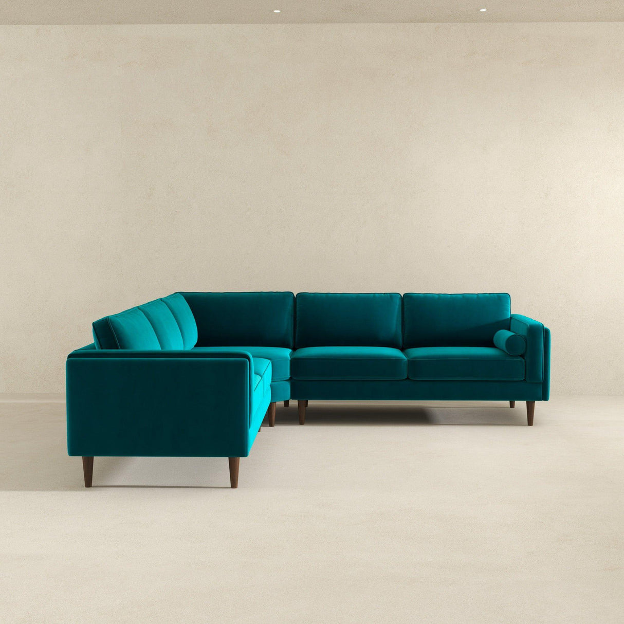 Amber - Velvet Corner Sectional Sofa - Furniture Home Direct