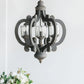 Farmhouse Chandelier, 6 Light Wood Chandelier Pendant Light Fixture With Adjustable Chain For Dining Room Living Room Entryway, Bulb Not Included - Furniture Home Direct