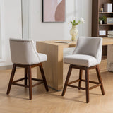 Counter Height Swivel Barstools, 26'' H Seat Height Upholstered Bar Stools (Set of 2), Fabric - Furniture Home Direct