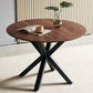 Table Mid-Century Dining Table For 4 - 6 People With Round MDF Table Top, Pedestal Dining Table, End Table Leisure Coffee Table, Cross Leg - Furniture Home Direct