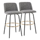 Toriano - Contemporary Fixed Height, Barstool With Swivel & Round Footrest (Set of 2) - Furniture Home Direct