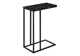 Accent Table, C - Shaped, Marble Look Modern Design - Black - Furniture Home Direct