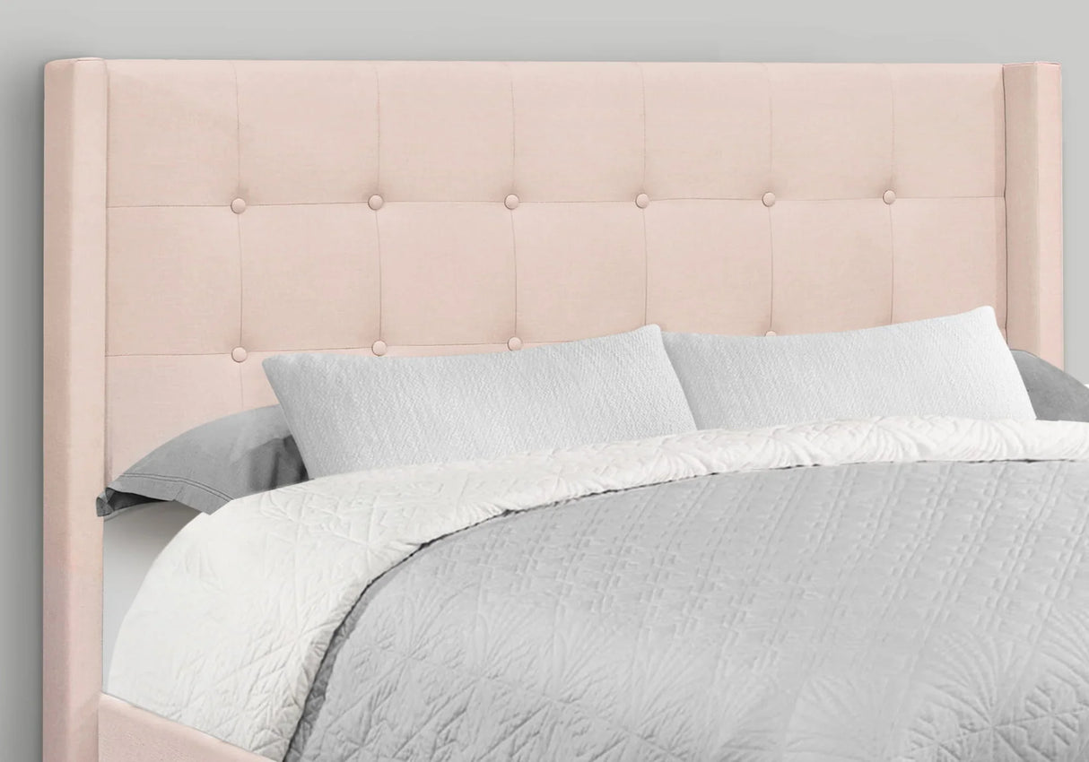 Queen Size Bed Upholstered - Pink - Furniture Home Direct