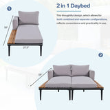 Outdoor Sectional Sofa With Chaise All Weather Gray - Furniture Home Direct