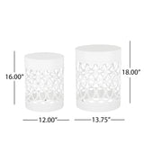 Outdoor Metal S/2 End Table