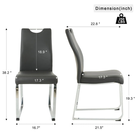 Modern Upholstered Dining Chair Electroplated Metal Legs (Set of 2) - Furniture Home Direct