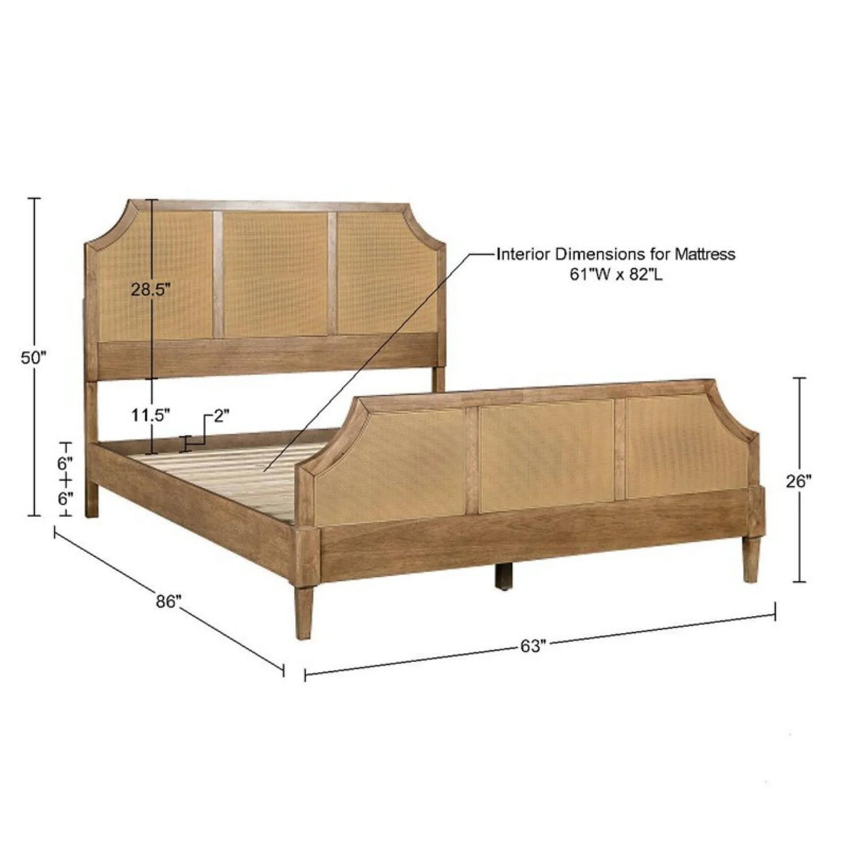 Lily Pond - Queen Platform Bed Toasted - Natural - Furniture Home Direct