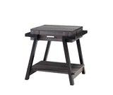 Home End Table With Drawer, Side Table With Storage Shelf - Distressed Gray / Black - Furniture Home Direct