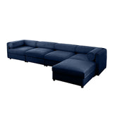 Contemporary Elegant White Chenille Sofa With Storage And Ottoman - Furniture Home Direct