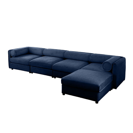 Contemporary Elegant White Chenille Sofa With Storage And Ottoman - Furniture Home Direct