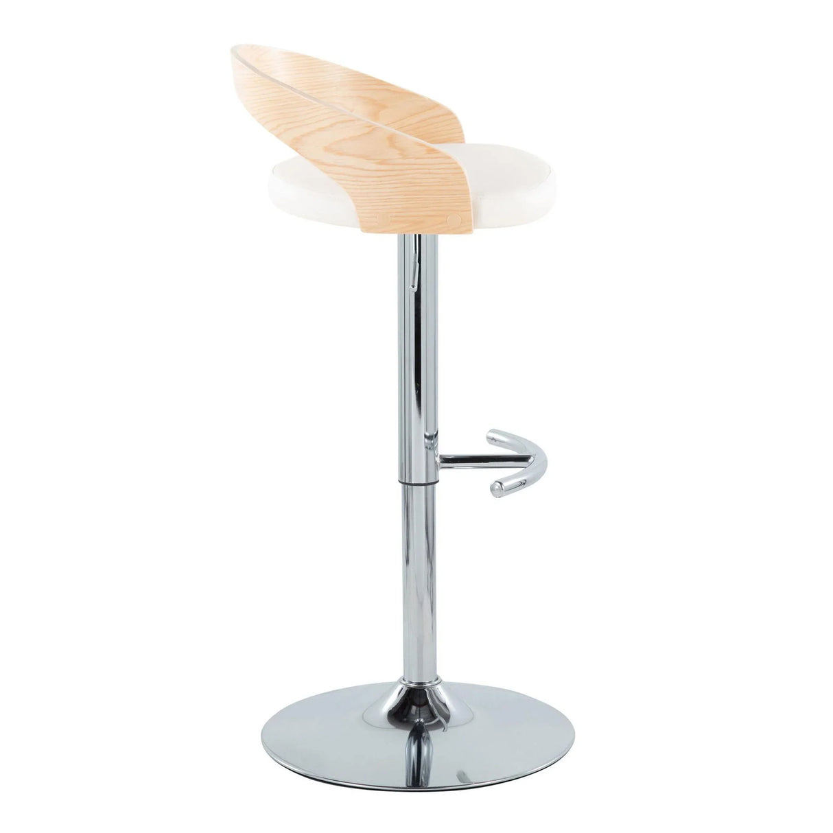 Grotto - Contemporary Adjustable Barstool, Swivel With Rounded T Footrest (Set of 2) - Furniture Home Direct