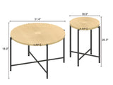 Radial - Pattern Coffee And End Table Set Waterproof Cover, Distressed Cylindrical Design (Set of 2) - Furniture Home Direct