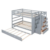 Bunk Bed With Twin Size Trundle And Staircase - Furniture Home Direct