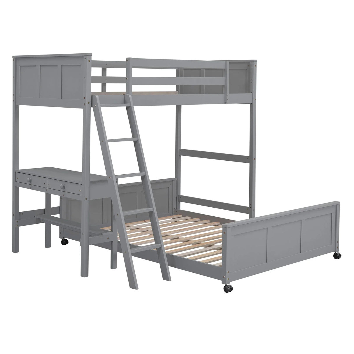 Full Over Full Bunk Bed With Desk - Furniture Home Direct