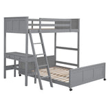 Full Over Full Bunk Bed With Desk - Furniture Home Direct