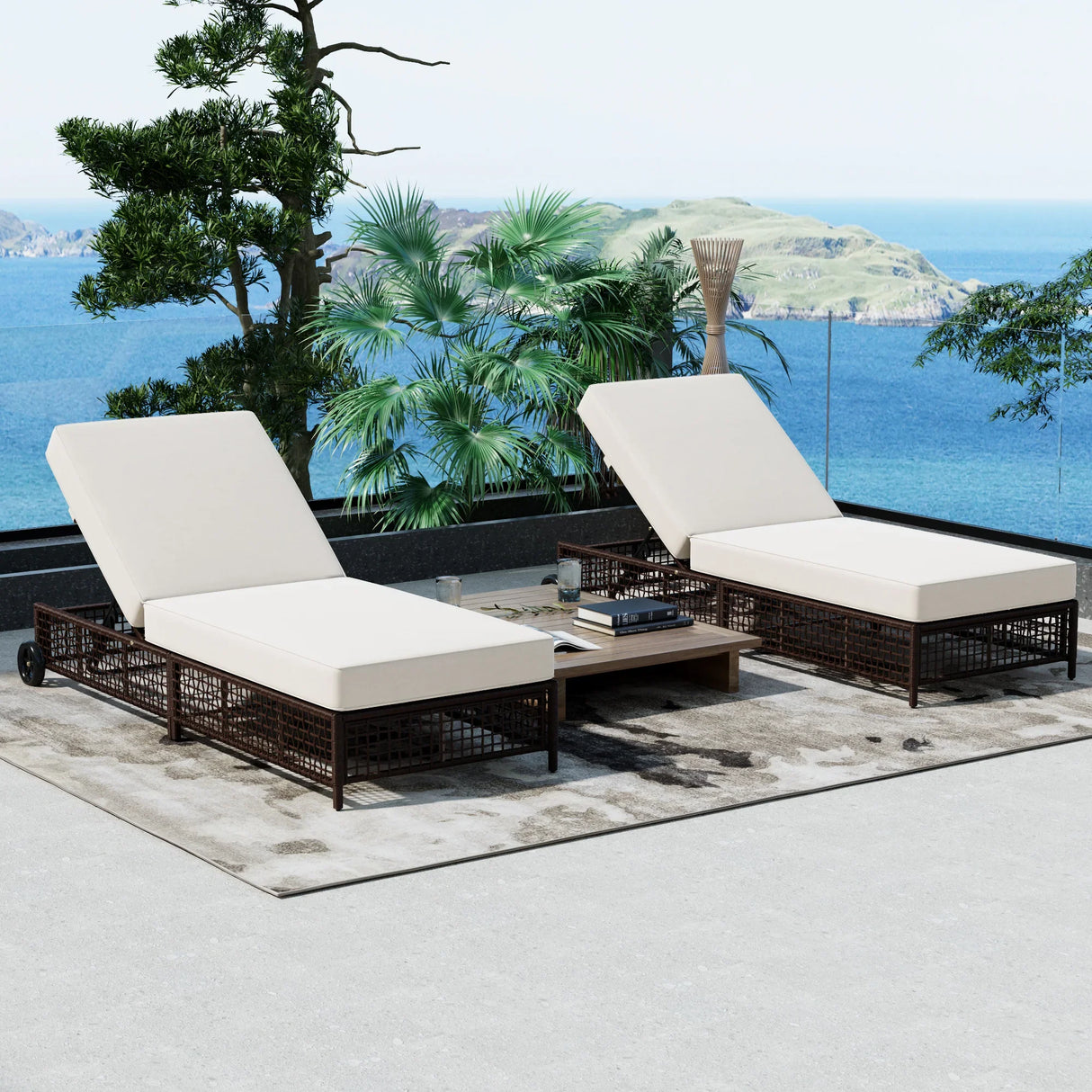 Outdoor Lounge Chair - Beige - Furniture Home Direct