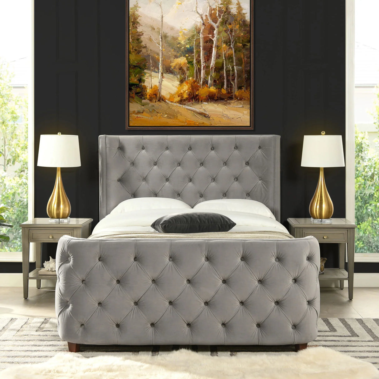 Brooklyn - Tufted Panel Bed Headboard And Footboard Set - Furniture Home Direct
