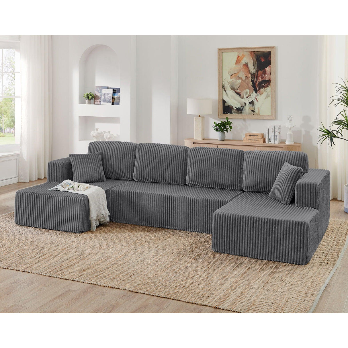 Modern Minimalist U - Shape Modular Sectional Sofa - Furniture Home Direct