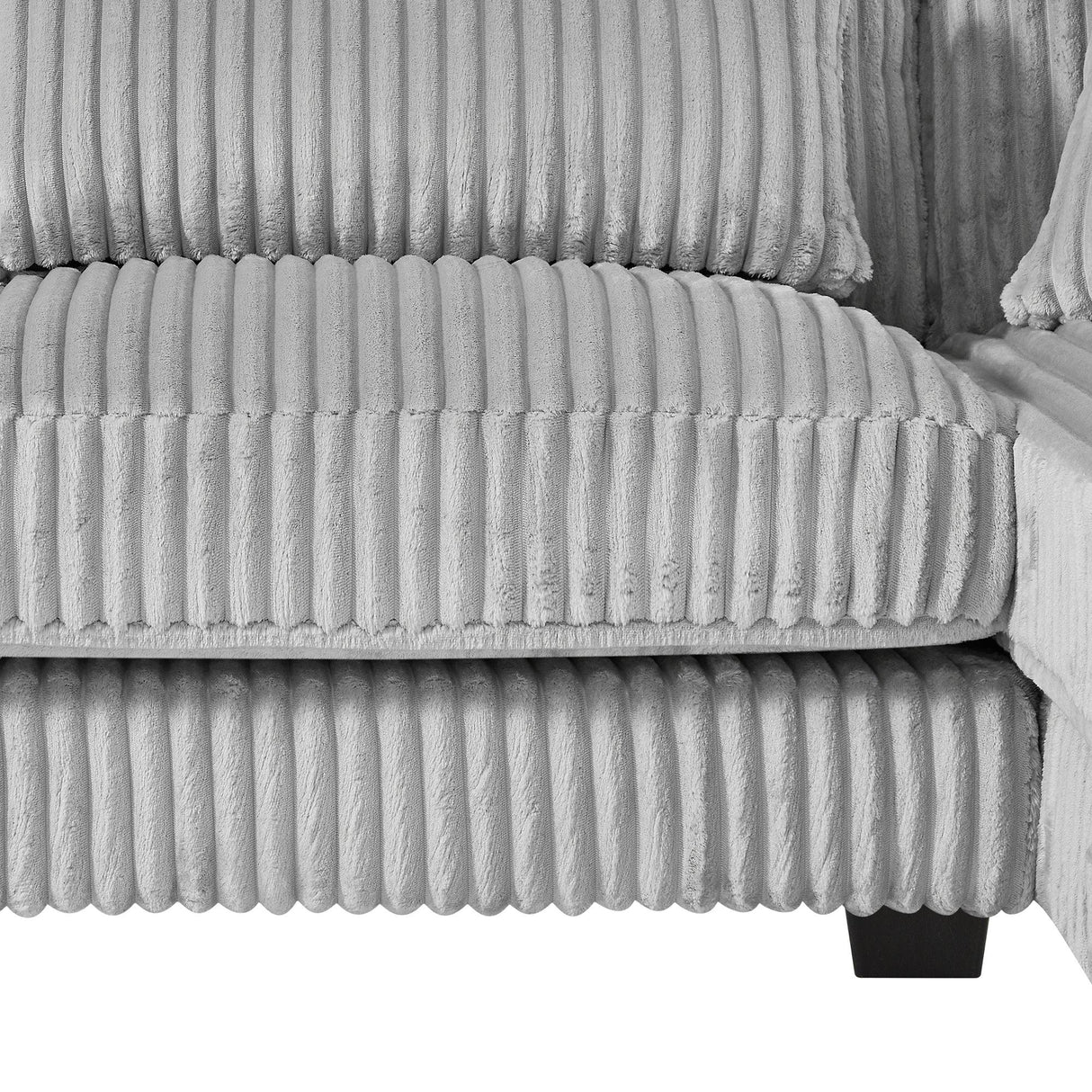 Sectional Sofa Oversized U Shaped Corduroy Fabric Gray - Furniture Home Direct
