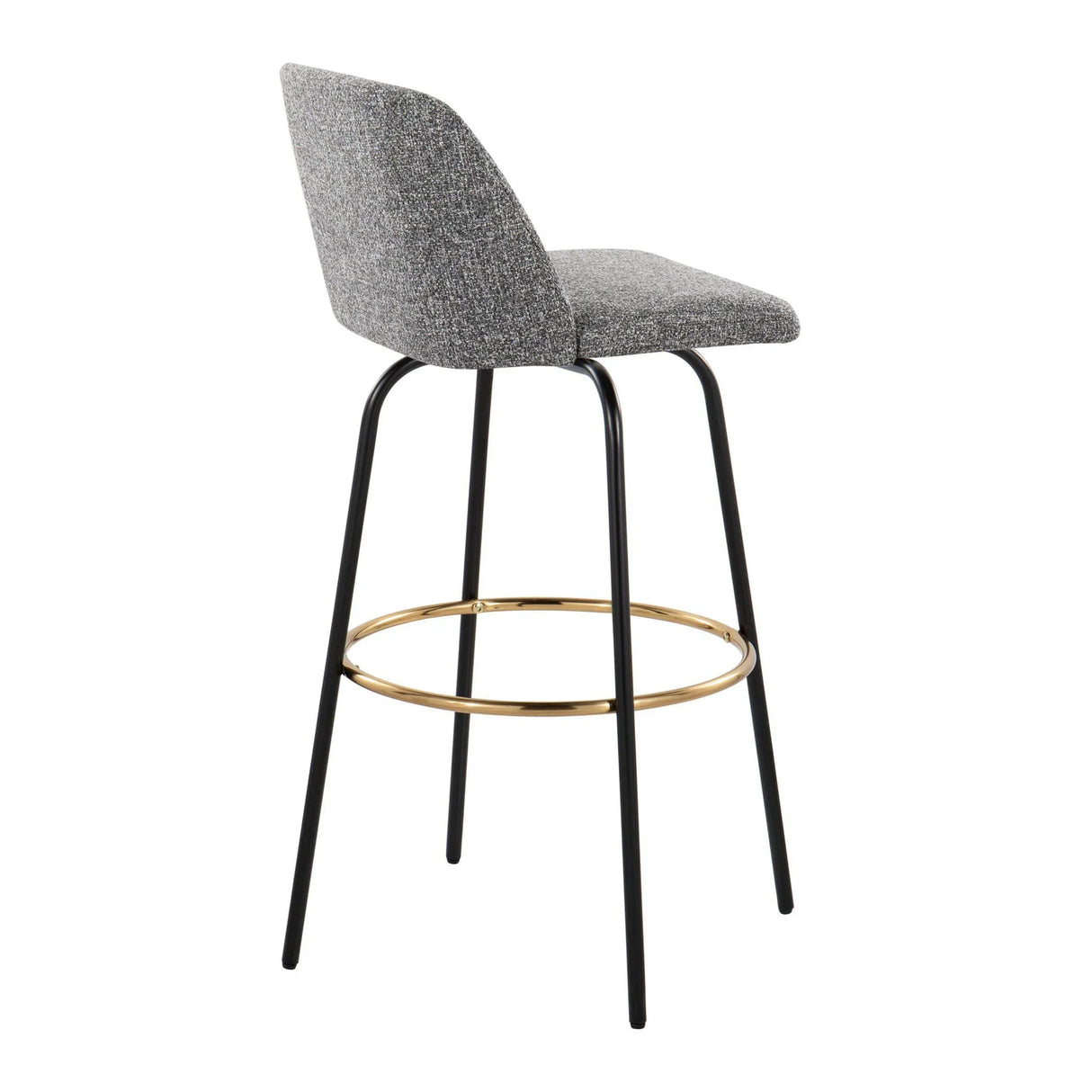 Toriano - Contemporary Fixed Height, Barstool With Swivel & Round Footrest (Set of 2) - Furniture Home Direct