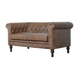 Buffalo - Leather Chesterfield Sofa - Brown - Furniture Home Direct