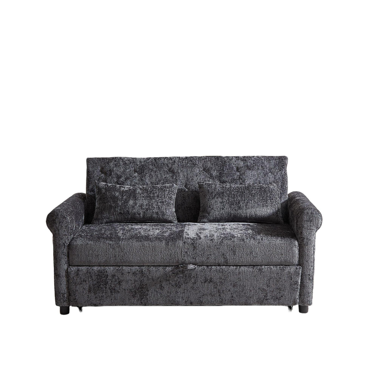 Loveseat Sofa Bed, Pull - Out Couch Sleeper & 2 Pillows - Furniture Home Direct