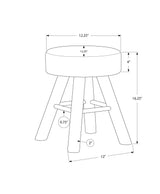 Ottoman, Pouf, Footrest, Foot Stool, Round Velvet, Natural Wood Legs, Contemporary, Modern - Furniture Home Direct