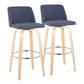 Toriano - Contemporary Fixed Height Barstool & Swivel With Round Footrest (Set of 2) - Furniture Home Direct