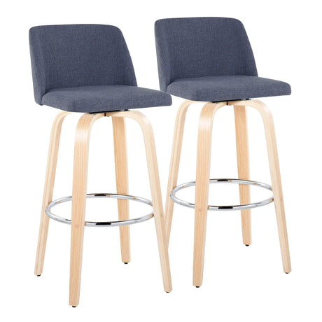 Toriano - Contemporary Fixed Height Barstool & Swivel With Round Footrest (Set of 2) - Furniture Home Direct