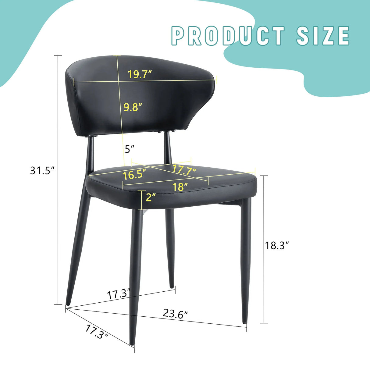 Minimalist Ergonomic Dining Chair With Curved Backres (Set of 4) - Furniture Home Direct